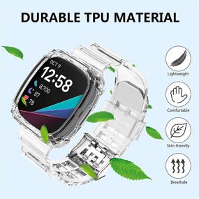 img 2 attached to Vanet Compatible With Fitbit Versa 3/ Fitbit Sense Bands For Women Men Wearable Technology and Accessories