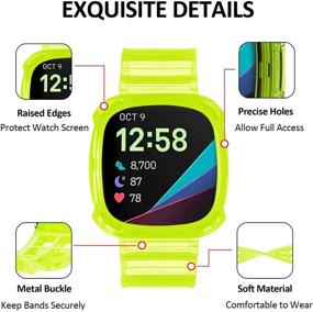 img 1 attached to Vanet Compatible With Fitbit Versa 3/ Fitbit Sense Bands For Women Men Wearable Technology and Accessories