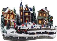 enchanting skating christmas village: animated, pre-lit, musical winter snow village with 4 moving skaters - perfect for your christmas indoor decorations & village displays logo