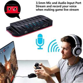 img 3 attached to 🎮 4K 30FPS Capture Card, USB3.0/Type-C HDMI Video Game Capture Card, 1920x1080p 60FPS, with Mic Input and HDMI Passthrough, Compatible with PS3/ PS4 Xbox Wii U, Windows, Linux, macOS, OBS Streaming