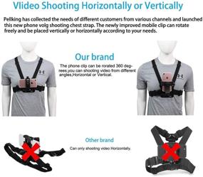 img 1 attached to 📷 Chest Strap Mount for Mobile Phones and Action Cameras - Universal Harness Holder with POV Capability, Compatible with Gopro, Akaso, Samsung, iPhone, and More