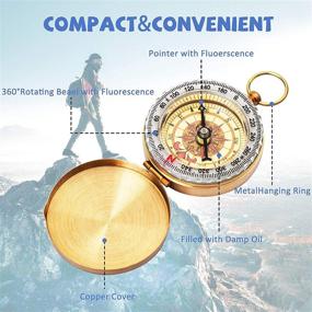 img 2 attached to 🧭 Bahfir Camping Survival Compass: Metal Pocket Tool for Hiking, Camping, Hunting & Military Navigation