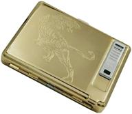 🐯 moonwbak cigarette case lighter, rechargeable metal box holder for 20 regular cigarettes, usb flameless windproof cigar lighter with cable - ideal birthday gift (tiger) logo