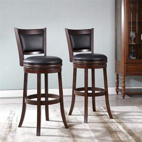 img 1 attached to 🪑 Ball & Cast Bar Height Swivel Stool 29-Inch 2-Pack Cappuccino - Quality, Comfort, and Style!