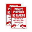 private property no parking sign violators will be towed away metal sign (2 pack) 10&#34 logo