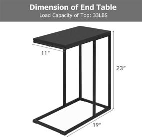 img 1 attached to 🛋️ Tangkula Sofa Side Table: C Shaped End Table for Sofa Couch, Bed & Living Room - Slide Under Snack Table, Black