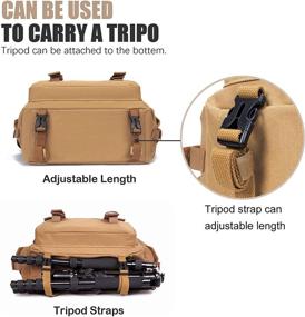 img 1 attached to 📷 Khaki Canvas Shoulder Bag with Detachable Camera Insert - Shockproof DSLR/SLR Messenger Bag for Canon, Sony, Nikon Mirrorless Cameras - Includes Tripod Holder - Perfect for Men and Women