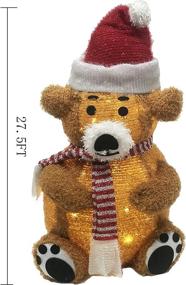 img 3 attached to 🎄 XINGXIN 2 FT Brown Bear Christmas Decoration with LED Lights & Low-Voltage Plug - Ideal for Courtyards, Gardens, Parties, Holidays