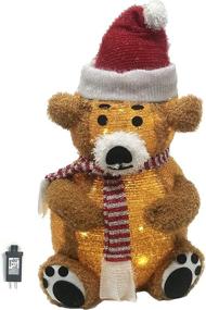 img 2 attached to 🎄 XINGXIN 2 FT Brown Bear Christmas Decoration with LED Lights & Low-Voltage Plug - Ideal for Courtyards, Gardens, Parties, Holidays