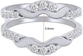 img 3 attached to 💎 Elegant Sterling Silver Chevron Enhancer with Shimmering Zirconia for Women - Exquisite AFFY Jewelry