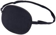 🏴 fms premium mulberry silk eye patch for adults & kids - lazy eye soft single pirate patch (black) with elastic strap logo