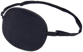 img 4 attached to 🏴 FMS Premium Mulberry Silk Eye Patch for Adults & Kids - Lazy Eye Soft Single Pirate Patch (Black) with Elastic Strap