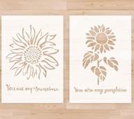 🌻 reusable wood painting stencils - a4 size 8.3"x11.7": you are my sunshine stencil templates for wood signs, diy home decor, art crafts & drawing: set of 2 sunflower stencils logo