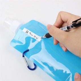 img 1 attached to Tomnk 9pcs Collapsible Water Bottles: Reusable Canteen Bags with Clip for Sports, Biking, Hiking & Travel - 9 Colors