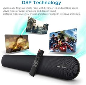 img 1 attached to 🔊 Enhance Your Home Theater Experience with BESTISAN Soundbar: 80W Dual Connection Speaker, Bluetooth 5.0, Bass Adjustable & Wall Mountable!