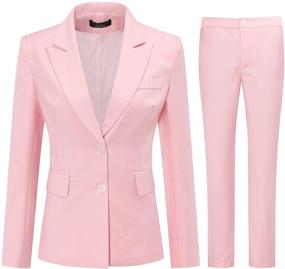 img 4 attached to Stylish Women's 2-Piece Button Blazer for Office Attire - Women's Clothing