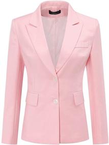 img 3 attached to Stylish Women's 2-Piece Button Blazer for Office Attire - Women's Clothing