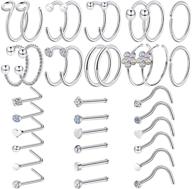 💍 ll&tifniy 316l surgical steel nose ring nostril piercing septum jewelry | hypoallergenic seamless clicker hoop | 20g 18g 16g sizes | 6mm-14mm body piercing | women/men logo