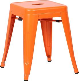 img 3 attached to Vibrant Set of 4 EdgeMod Trattoria 18 Inch Metal Side Dining Chairs and Bar Stools - Orange Beauties