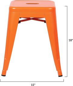 img 1 attached to Vibrant Set of 4 EdgeMod Trattoria 18 Inch Metal Side Dining Chairs and Bar Stools - Orange Beauties