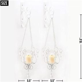 img 1 attached to 💎 Stylish Bedazzling Pendant Candle Holder Wall Sconce Decor - Perfect Pair for Elegance