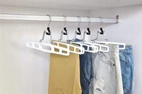 img 3 attached to 2-Pack Premium Skirt Hangers - Space-Saving Thin Skirt Hanger Set with Clamp, 2-Piece Pant Hanger Set, Heavy-Duty Shorts Hangers with Locking Clasp, Versatile Jean Hangers Set (White, 2)