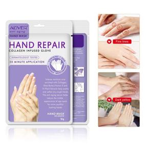 img 2 attached to 🧤 3 Pack Moisturizing Hand Mask Gloves: Repair Dry Hands & Renew Rough Skin (Milk & Lavender) for Women & Men