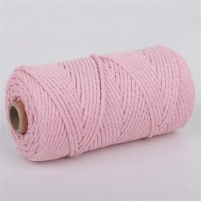 img 2 attached to 🌸 NOANTA Light Pink Macrame Cord: 3mm x 109yards, Colored Macrame Rope for Wall Hanging, Plant Hangers, Crafts, Knitting – Colorful Cotton Craft Cord, 3 Strand Twisted Macrame Yarn