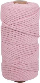 img 4 attached to 🌸 NOANTA Light Pink Macrame Cord: 3mm x 109yards, Colored Macrame Rope for Wall Hanging, Plant Hangers, Crafts, Knitting – Colorful Cotton Craft Cord, 3 Strand Twisted Macrame Yarn