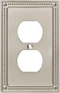 🎨 enhance your home decor with franklin brass w35059-sn-c classic beaded single duplex wall plate/switch plate/cover in satin nickel логотип