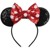 yanjie mouse ears red dot bow headbands: glamorous party princess accessories for girls (red dot) logo