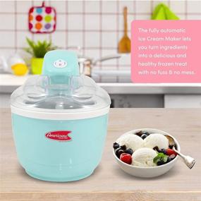 img 2 attached to 🍨 Maxi-Matic EIM-520 Automatic Easy Homemade Electric Ice Cream Maker with Ingredient Chute, On/Off Switch, No Salt Required, Creamy Gelato, Frozen Yogurt, Sorbet, 1 Quart Capacity in Blue