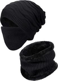 img 4 attached to Winter Fleece Beanie Slouchy Medium Sports & Fitness in Running