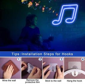 img 1 attached to 🎵 Blue Musical Note Neon Light - USB/Battery Powered Creative Lighting for Bedroom, Living Room, Girl's Room Decor, Bar, Party, Holiday Gift