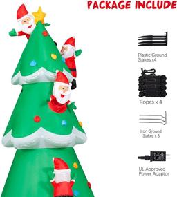 img 1 attached to HOOJO 8 Foot Inflatable Christmas Tree with Santa Clauses, Outdoor Decoration Featuring 🎅 LEDs, Blow-Up for Indoor and Outdoor Use, Ideal for Yard, Garden, and Lawn Décor