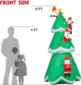 img 2 attached to HOOJO 8 Foot Inflatable Christmas Tree with Santa Clauses, Outdoor Decoration Featuring 🎅 LEDs, Blow-Up for Indoor and Outdoor Use, Ideal for Yard, Garden, and Lawn Décor