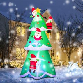 img 4 attached to HOOJO 8 Foot Inflatable Christmas Tree with Santa Clauses, Outdoor Decoration Featuring 🎅 LEDs, Blow-Up for Indoor and Outdoor Use, Ideal for Yard, Garden, and Lawn Décor