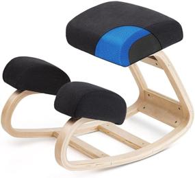 img 4 attached to Natural Relief: Luxton Memory Foam Ergonomic Kneeling Chair – Posture Support for Neck & Back Pain