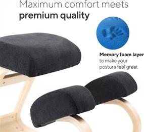 img 2 attached to Natural Relief: Luxton Memory Foam Ergonomic Kneeling Chair – Posture Support for Neck & Back Pain