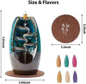 img 3 attached to Famiry Ceramic Backflow Incense Burner: Complete Aromatherapy Set for Soothing Home Decor