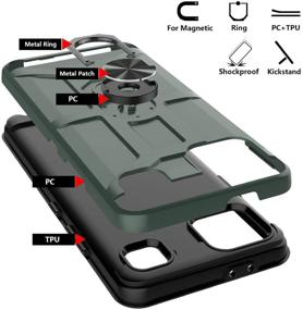 img 1 attached to 📱 [3 Items] Jeylly LG K92 5G Case 6.7 inch 2020 - Shockproof Drop Protection Phone Case with Screen Protector, 360 Degree Swivel Ring Holder, Kickstand - Midnight Green