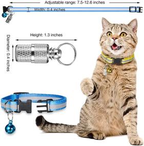 img 2 attached to Durable & Adjustable Reflective Cat Collars with Bell - 18 Pcs + Bonus 6 Weatherproof Metal ID Tags for Kittens & Puppies