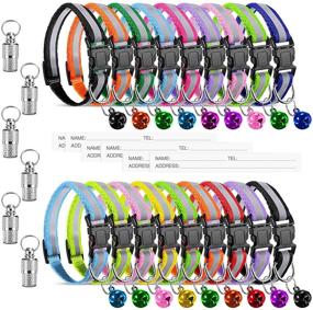 img 4 attached to Durable & Adjustable Reflective Cat Collars with Bell - 18 Pcs + Bonus 6 Weatherproof Metal ID Tags for Kittens & Puppies