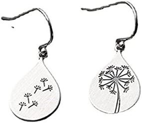 img 3 attached to 🌼 Handcrafted lightweight alloy dandelion pendant earrings, vintage silver water drop dandelion earrings, unique jewelry gifts for mom, lover, and girlfriend