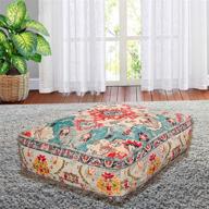 🧺 bohemian decor floor cushion cover - mandala life art 24x8 inches - square printed cotton rug pouf logo