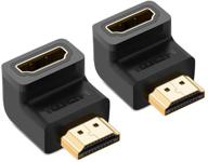 🔌 ugreen 2-пакет адаптеров hdmi - 90-градусное позолоченное соединение hdmi мужской кабель - женский разъем, поддерживает 3d, 4k, 1080p, hdmi-удлинитель для тв-приставки, roku-приставки, chromecast, xbox, ps4, ps3, nintendo switch. логотип