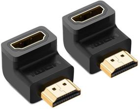 img 4 attached to 🔌 UGREEN 2-пакет адаптеров HDMI - 90-градусное позолоченное соединение HDMI мужской кабель - женский разъем, поддерживает 3D, 4K, 1080P, HDMI-удлинитель для ТВ-приставки, Roku-приставки, Chromecast, Xbox, PS4, PS3, Nintendo Switch.