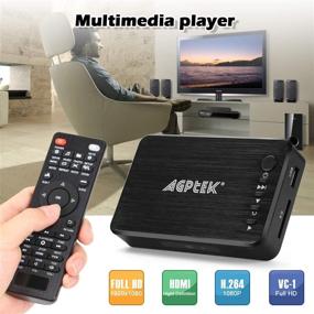 img 3 attached to 📺 AGPTEK 1080P Media Player: High Definition HDMI/AV/VGA Output for USB Drive/SD Card, Supports RMVB/MKV/JPEG & More, Remote Control Included