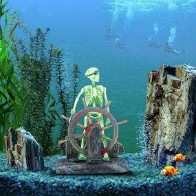 img 3 attached to 🏴 Enhance Your Fish Tank with Bestgle Aquarium Decor Ornament: Active Skeleton Pirate Captain