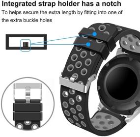 img 1 attached to 🏃 Breathable Sport Bands with Air Holes for Samsung Gear S3 Frontier and Classic Watch - CreateGreat Soft Replacement Bands for Samsung Gear S3 Smartwatch (Black Grey)
